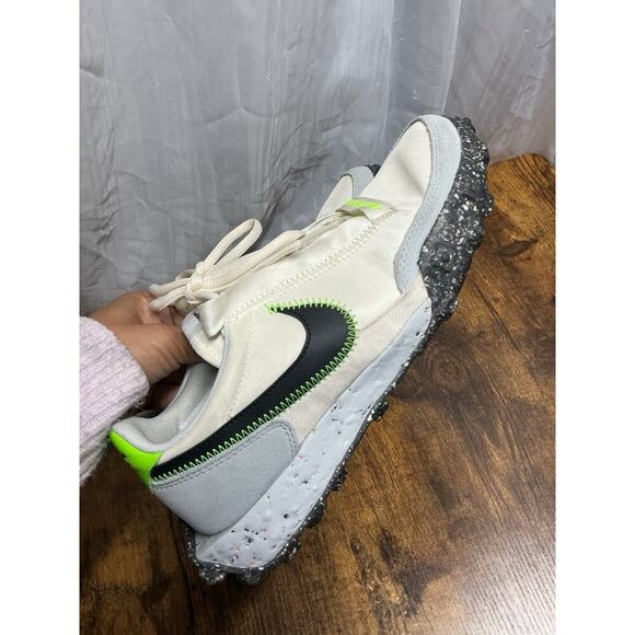 Women's 7 / Men's 5.5 - Nike Waffle Racer Crater Pale Ivory Green Low Sneakers - Picture 6 of 13